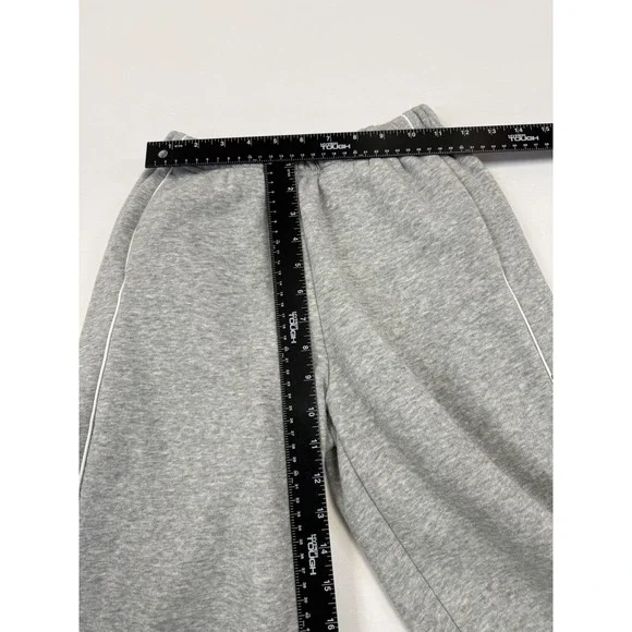 Edikted Grey Wide Leg Sweatpants White Piping Detail Women's XS Baggy Joggers - Picture 3 of 11